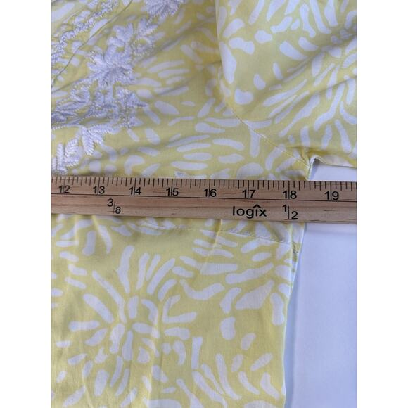 Tantrums Boho Crochet V- Neck Top Blouse Yellow Floral Women’s Size Small - Picture 14 of 16